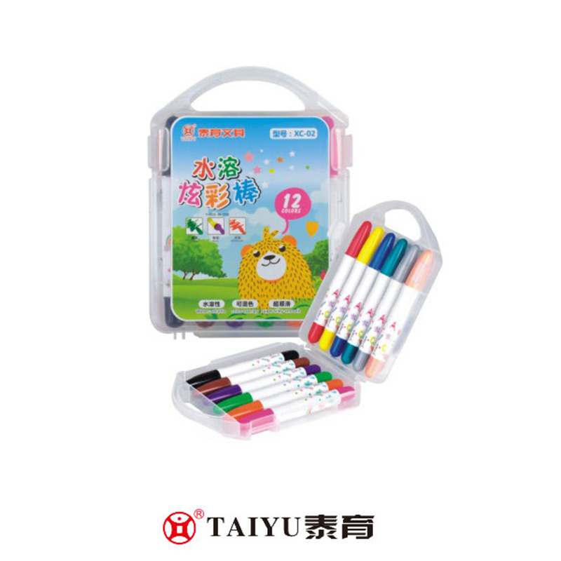 Học Sinh Sử Dụng Bút Màu Trong Hộp Pp Bút Chì Màu Lấp Lánh Hòa Tan Trong Nước Crayon-XC 02